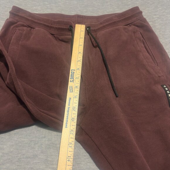 Youngla LA Joggers Pants Mens Large Drawstring Waist Maroon Gym Athletic wear - Picture 10 of 16